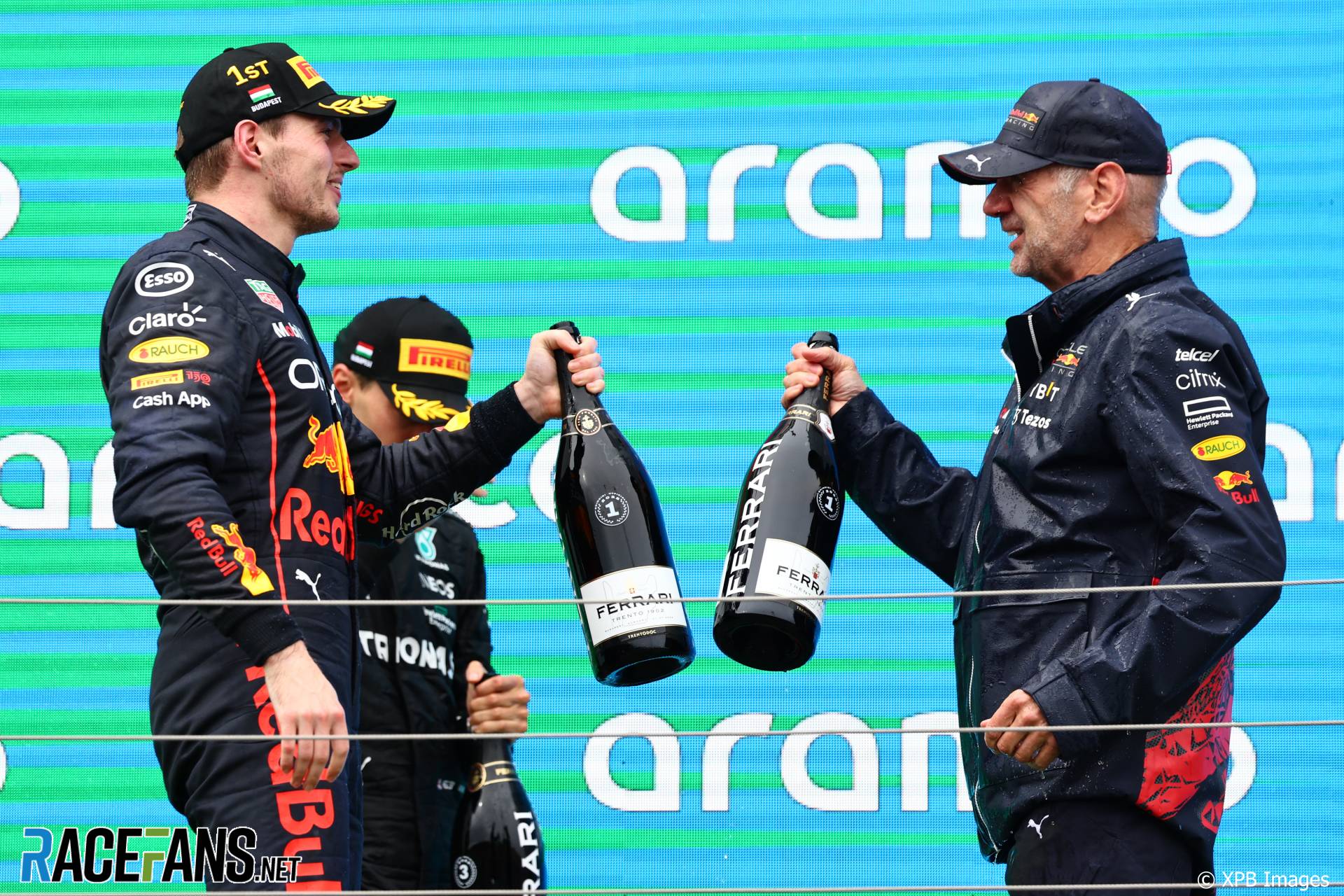 (L to R): Max Verstappen, Red Bull; Adrian Newey, Red Bull Chief Technical Officer, Hungaroring, 2022