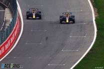 (L to R): Max Verstappen, Red Bull; Sergio Perez, Red Bull, Spa-Francorchamps, 2022