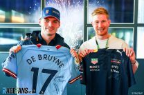 (L to R): Max Verstappen, Red Bull; Kevin De Bruyne, Man City footballer; Spa-Francorchamps, 2022