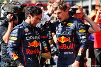 (L to R): Sergio Perez, Red Bull; Max Verstappen, Red Bull, Spa-Francorchamps, 2022