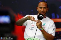 Hamilton still “deeply in love” with F1 and says a win is “definitely” possible this year