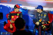 (L to R): Charles Leclerc, Ferrari, Max Verstappen, Red Bull, Circuit Zandvoort, 2022