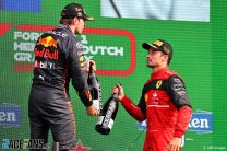 (L to R): Max Verstappen, Red Bull; Charles Leclerc, Ferrari; Circuit Zandvoort, 2022