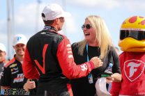 Will Power with his wife_ Liz_ after winning the NTT P1 Award for pole position for the 2022 GMR Grand Prix at the Indianapolis Motor Speedway_LargeImageWithoutWatermark_m56044
