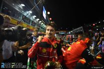 Leclerc relieved to take pole after late switch to slicks and error on final lap