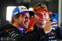 (L to R): Fernando Alonso, Alpine; Max Verstappen, Red Bull, Suzuka, 2022