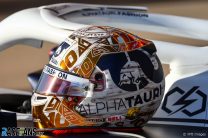 Pierre Gasly helmet, AlphaTauri, Circuit of the Americas, 2022