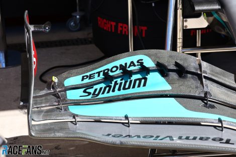 Earlier Mercedes front wing, Circuit of the Americas, 2022