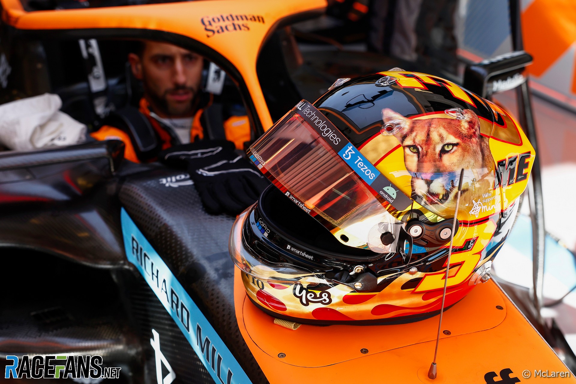 Daniel Ricciardo's 2022 United States Grand Prix helmet