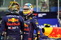 (L to R): Max Verstappen, Sergio Perez, Red Bull, Yas Marina, 2022