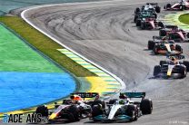 (L to R): Max Verstappen, Red Bull; Lewis Hamilton, Mercedes, Interlagos, 2022