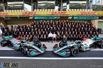 Mercedes team photograph, Yas Marina, 2022