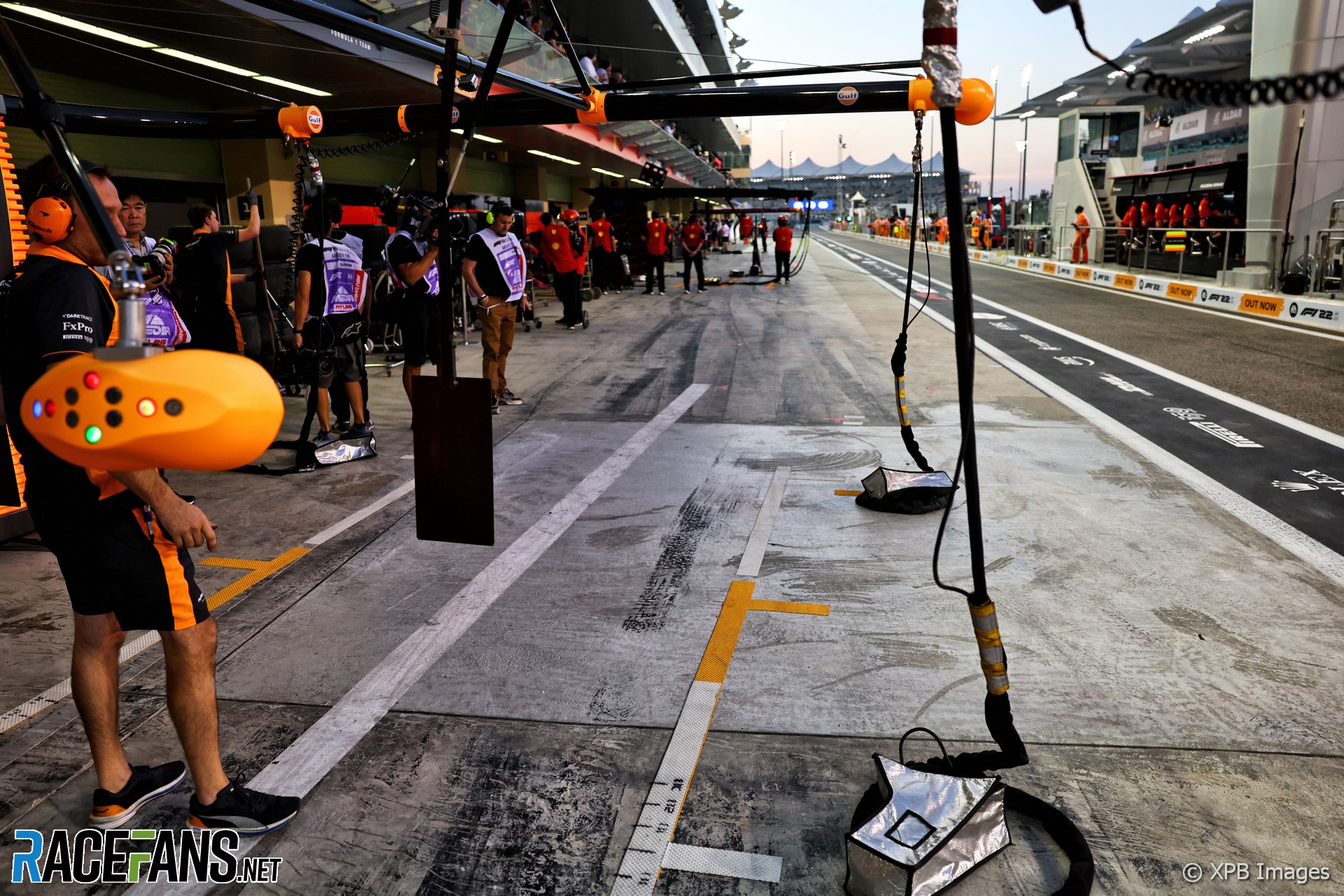 McLaren pit box, Yas Marina, 2022