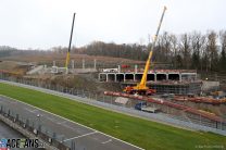 New grandstand overlooking La Source under construction at Spa