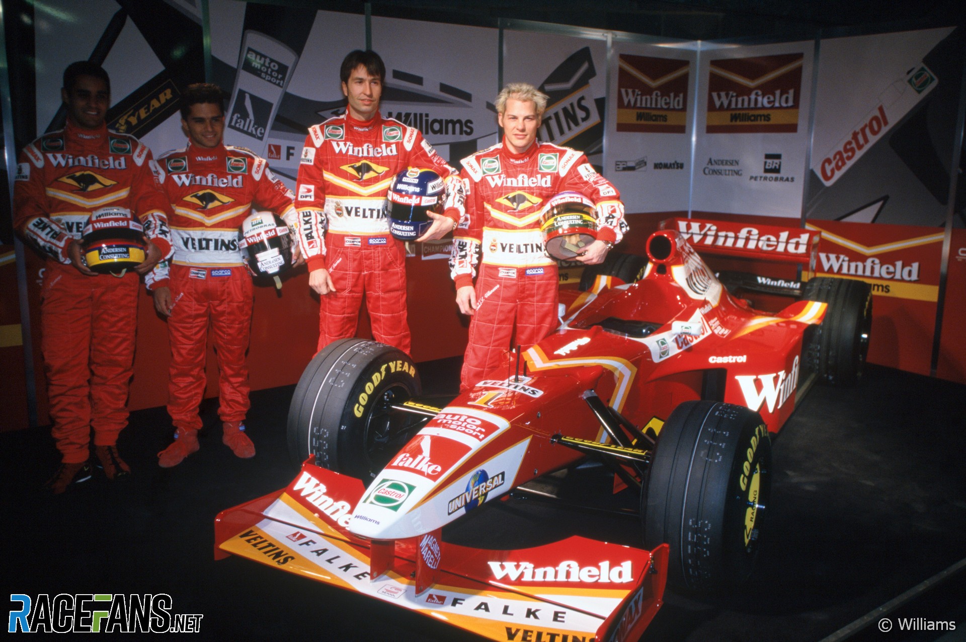 Juan Pablo Montoya, Max Wilson, Heinz-Harald Frentzen, Jacques Villeneuve, Williams FW20, 1998