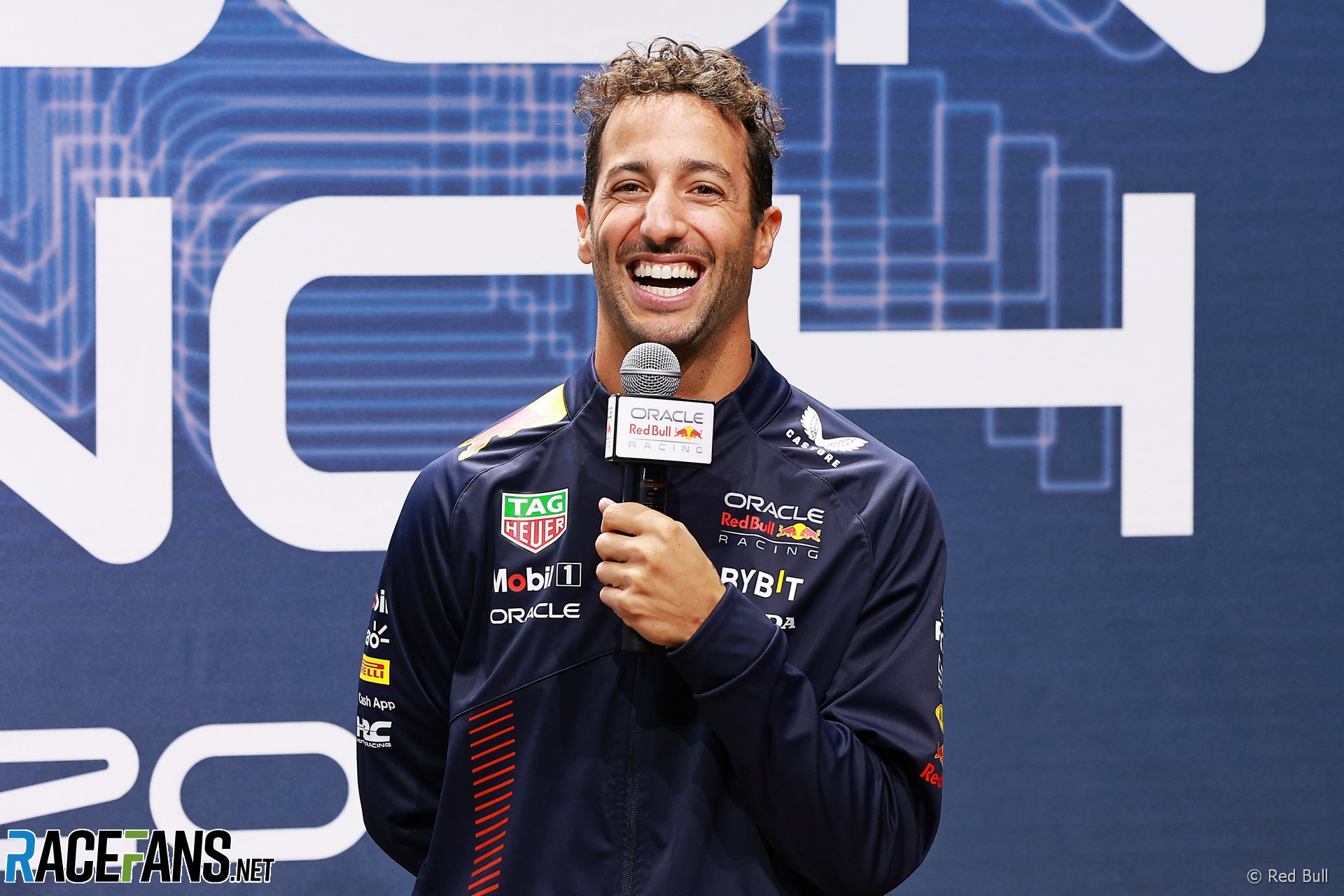 Daniel Ricciardo, Red Bull RB19 livery launch, 2023