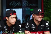 (L to R): Guanyu Zhou, Valtteri Bottas, Alfa Romeo, Jeddah Corniche Circuit, 2023