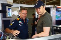 (L to R): Christian Horner, Red Bull Team Principal, Elon Musk, Miami International Autodrome, 2023