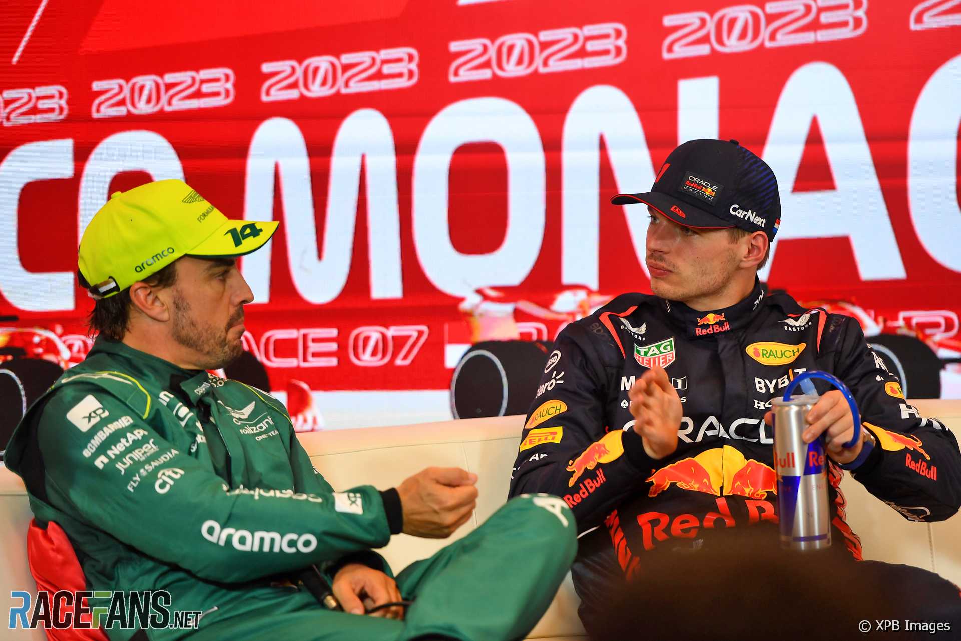 Fernando Alonso, Max Verstappen, Monaco, 2023