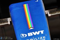 Rainbow colours on Alpine for Pride Month, Circuit de Catalunya, 2023