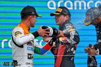 Verstappen “definitely positively surprised” by McLaren’s strong pace in race