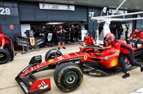 Ferrari pass the ‘APX GP’ garage, Silverstone, 2023