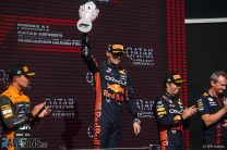 (L to R): Lando Norris, McLaren, Max Verstappen, Sergio Perez Red Bull, Hungaroring, 2023