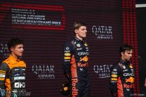 (L to R): Lando Norris, McLaren, Max Verstappen, Sergio Perez Red Bull, Hungaroring, 2023