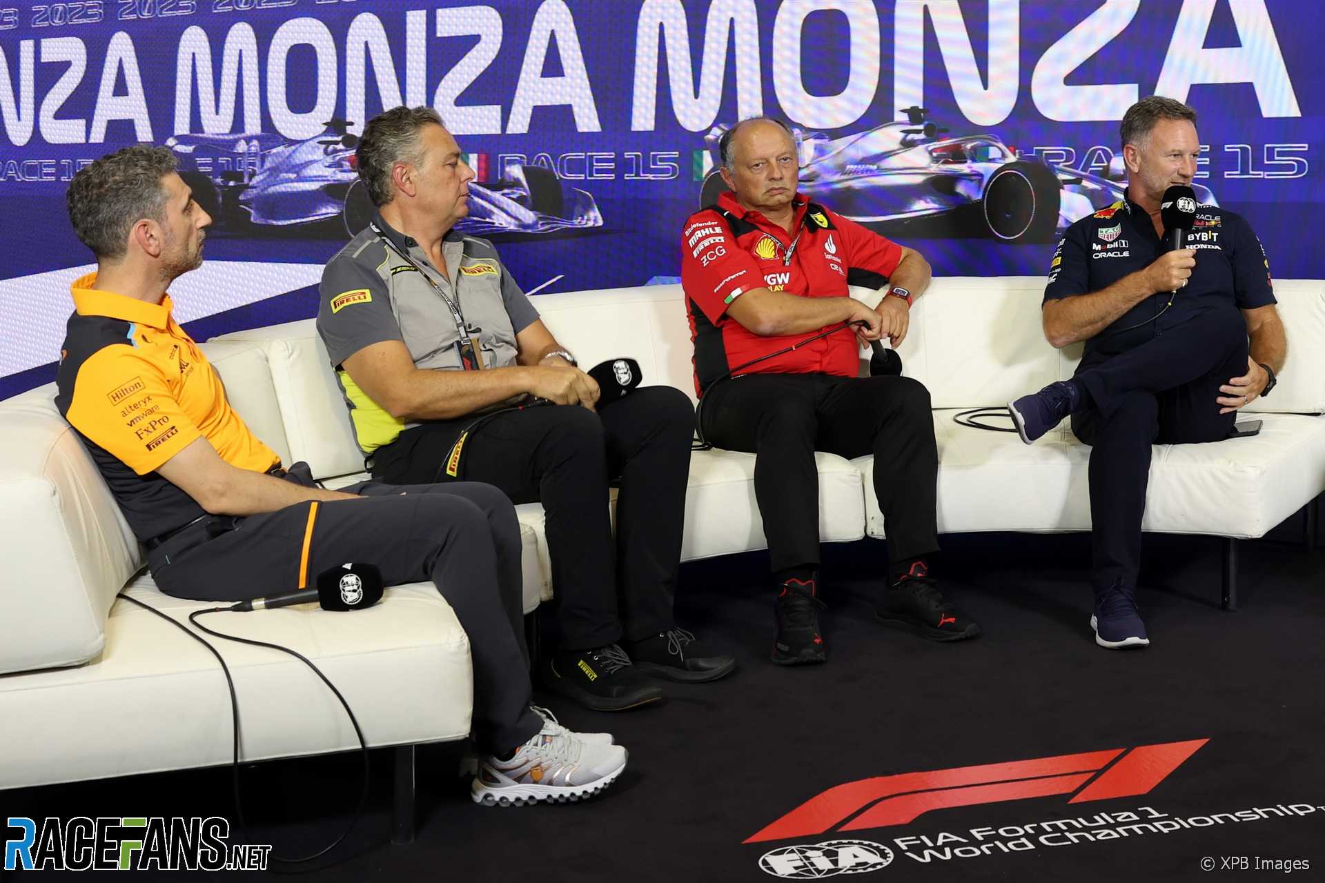 Andrea Stella, Mario Isola, Frederic Vasseur, Christian Horner, Monza, 2023