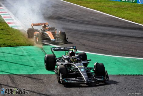Oscar Piastri, McLaren and Lewis Hamilton, Mercedes, Monza, 2023