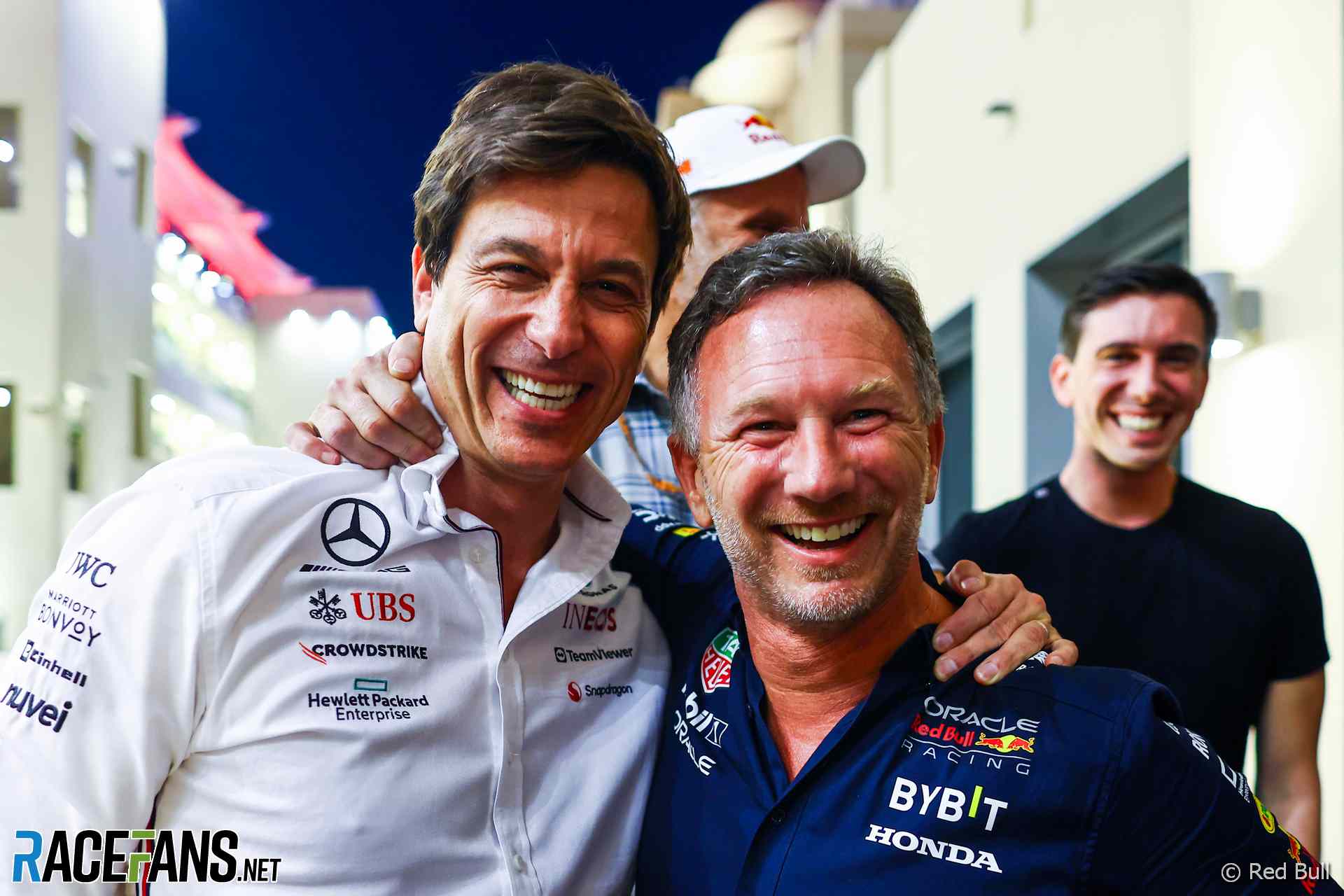 Toto Wolff, Mercedes and Christian Horner, Red Bull, Yas Marina, 2023