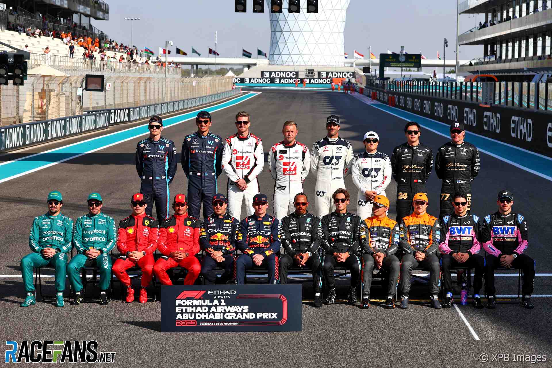 Formula 1 drivers' end-of-season photograph, Yas Marina, 2023