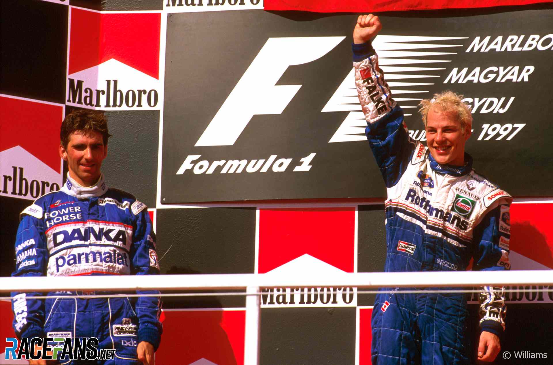 Damon Hill, Jacques Villeneuve, Hungaroring, 1997