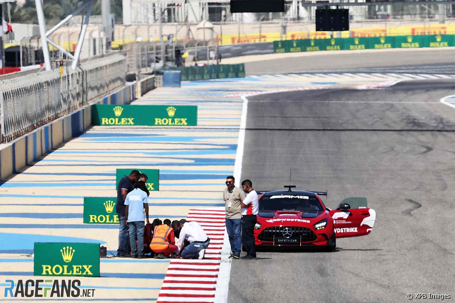 Drain cover repairs, Bahrain International Circuit, 2024 pre-season test