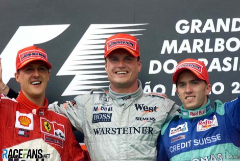 Michael Schumacher, David Coulthard, Nick Heidfeld, Interlagos, 2001