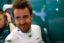 Fernando Alonso, Aston Martin F1 Team, in the garage