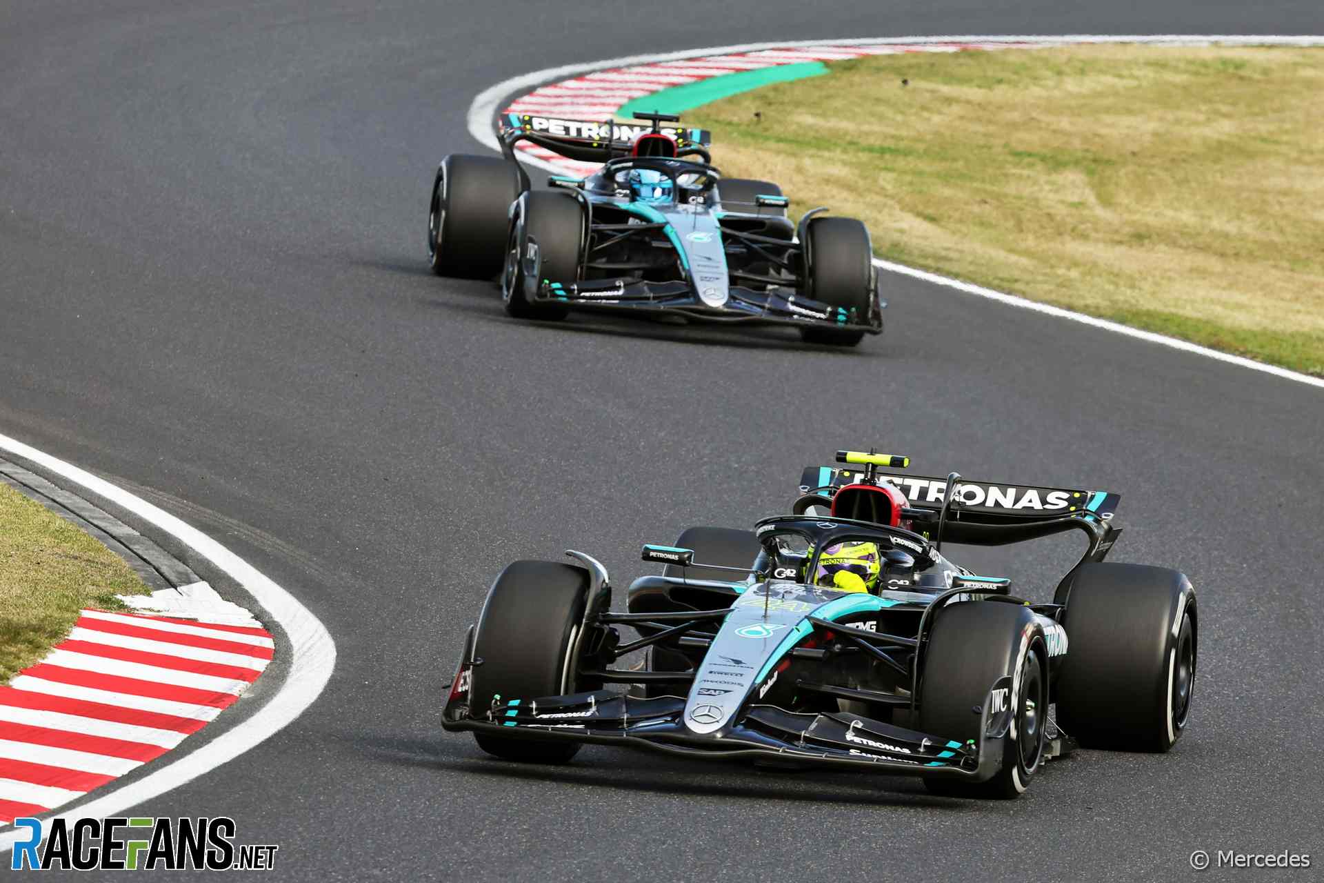 Lewis Hamilton, George Russell, Mercedes, Suzuka, 2024