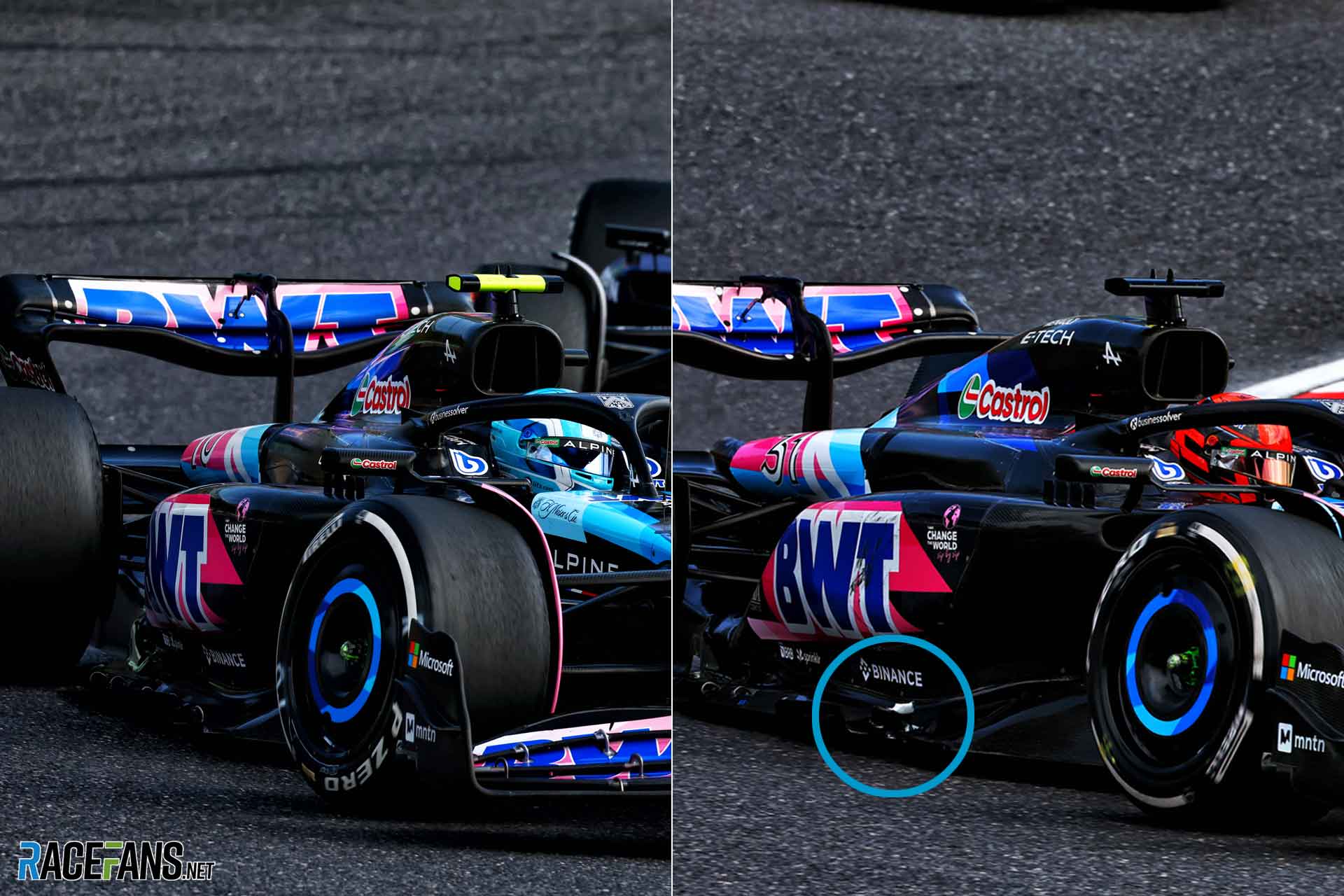 Esteban Ocon's damage, 2024 Japanese Grand Prix