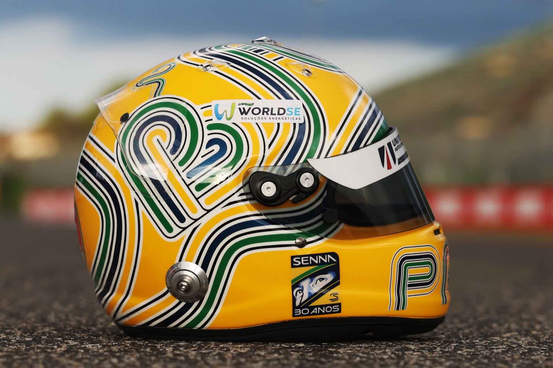 Nicolas Costa's Ayrton Senna tribute helmet, 2024